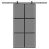 vidaXL Schuifdeur met beslag 102,5x205 cm gehard glas en aluminium