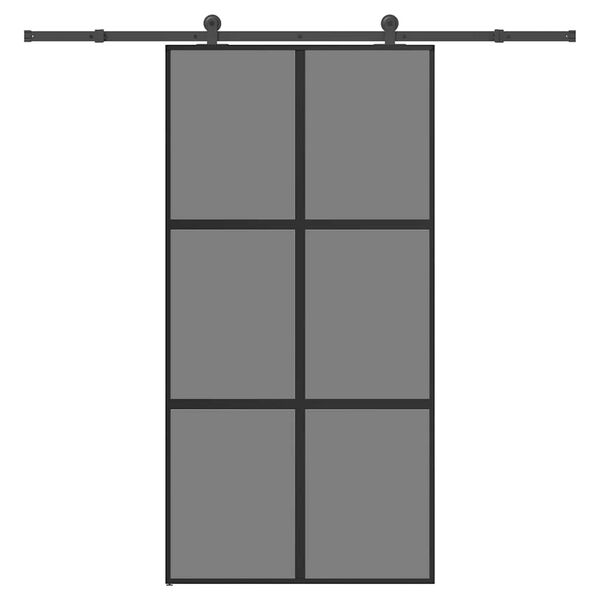vidaXL Schuifdeur met beslag 102,5x205 cm gehard glas en aluminium