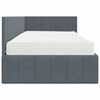vidaXL Hoekbedframe met Matras met matras 2 pcs Grijs Fluweel