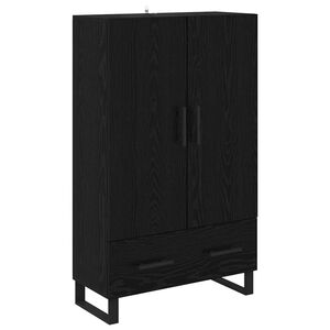 vidaXL Highboard Zwart Eiken 69,5 x 30 x 115 cm Bewerkt hout