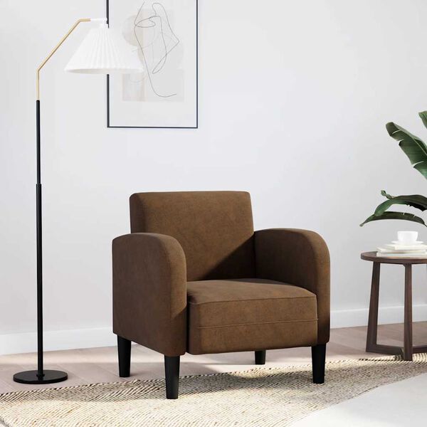 vidaXL Fauteuil met armleuningen 54 cm kunstleer bruin