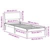 vidaXL Bedframe Bruin en lichtgrijs 80 x 200 cm Massief grenenhout