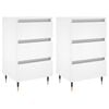 vidaXL Nachtkastjes 2 st 40x35x69 cm bewerkt hout wit