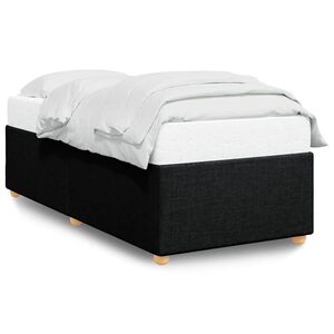 vidaXL Bedframe zonder matras, zwarte eenpersoonsstof