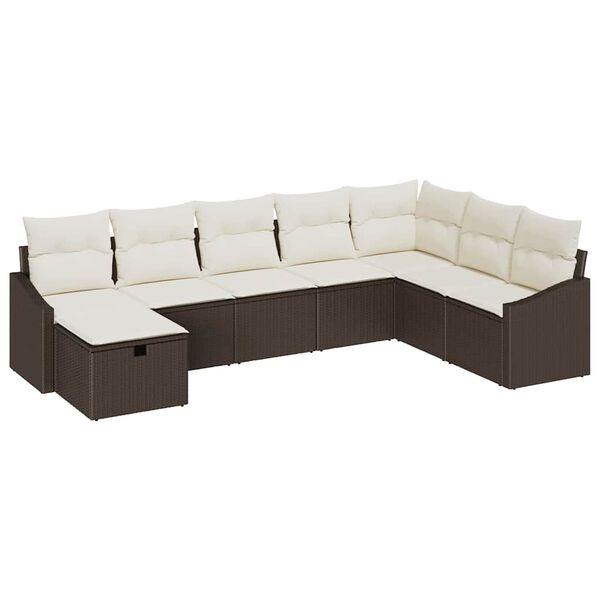 vidaXL Tuin Sofa Set met kussen met opslag 8 pcs poly rattan