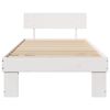 vidaXL Bedframe met hoofdeinde Wit 75 x 190 cm Massief grenenhout
