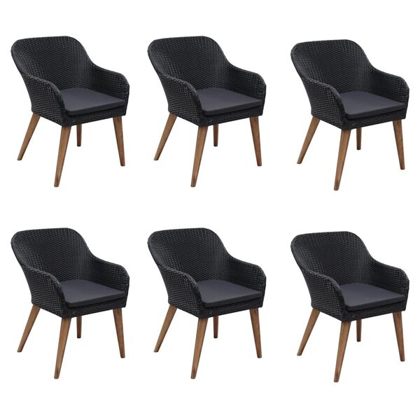 vidaXL 7-delige Tuinset zwart