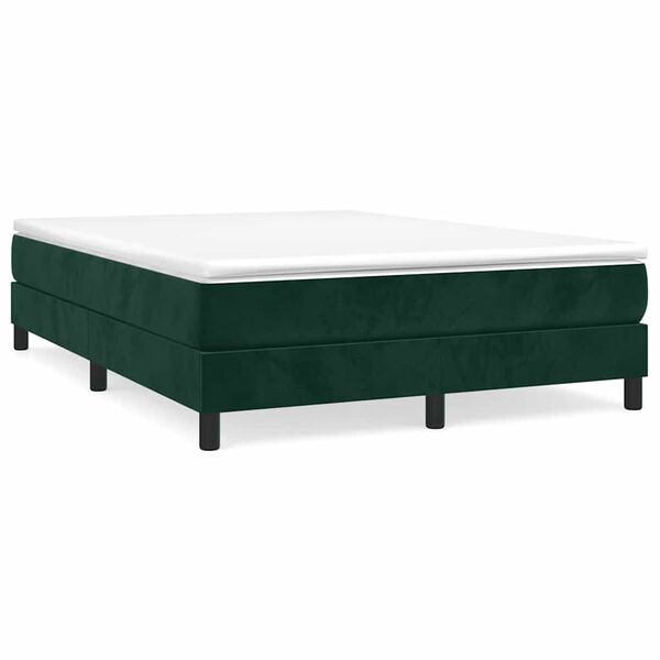 vidaXL Boxspring bed 140x200 cm fluweel donkergroen