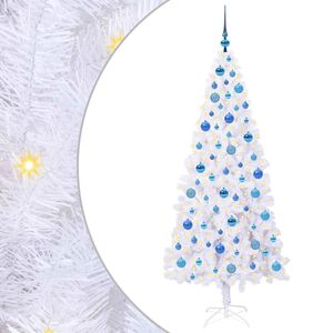 vidaXL Kunstkerstboom met 300 LED Wit 180 cm PVC en staal