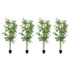 vidaXL Nepp Bambo Boom 4 st Groen 60 x 18 x 190 cm Stof en Bamboe