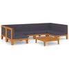 vidaXL 7-delige Loungeset met kussens massief acaciahout