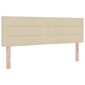 vidaXL LED Hoofdbord met LED-striplichten Cr&egrave;me 144 cm Polyester