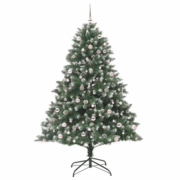 vidaXL Kunstkerstboom met 300 LED Groen 240 cm PVC en Plastic en Staal