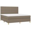 vidaXL Boxspring met matras en LED stof taupe 160x200 cm