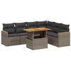 vidaXL 7-delige Loungeset met kussens poly rattan grijs