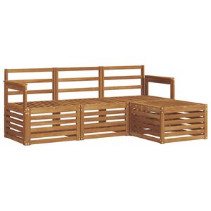 vidaXL Buiten bankenset 4 pcs Naturel
