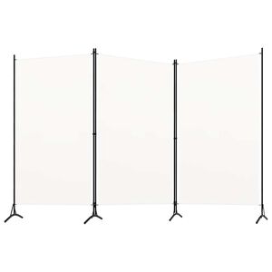 vidaXL Kamerscherm met 3 panelen 260x180 cm stof wit