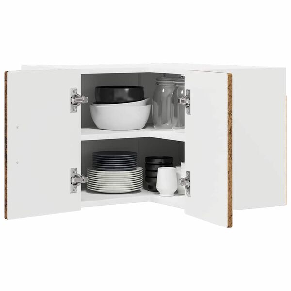 vidaXL Keukenkast met plank Oudhout 57 x 57 x 40 cm Bewerkt hout