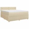 vidaXL Boxspringbed met matras Cr&egrave;mekleurig 180 x 200 cm Stof