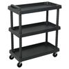 vidaXL Gereedschapswagen 3-laags 75x37,5x92 cm polypropeen zwart