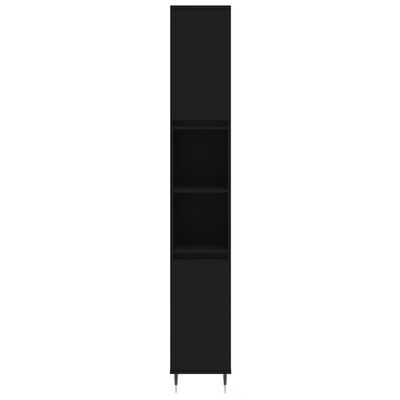 vidaXL 3-delige Badkamermeubelset bewerkt hout zwart