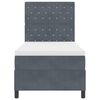 vidaXL LED Box Spring Bed met matras Donkergrijs 90 x 200 cm Fluweel