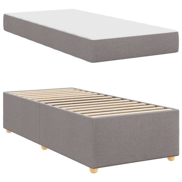 vidaXL Bedframe met matras Taupe 100 x 200 cm Stof