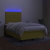 vidaXL Boxspring met matras en LED stof groen 120x200 cm