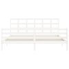 vidaXL Bedframe met hoofdbord massief hout wit 200x200 cm