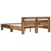vidaXL Bedframe met hoofdeinde Oudhout 120 x 200 cm Bewerkt hout