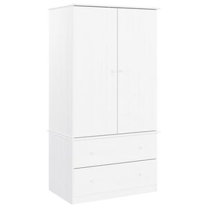 vidaXL Kledingkast ALTA 90x55x170 cm massief grenenhout wit