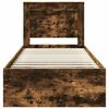 vidaXL Bedframe met lade Gerookt eiken 90 x 200 cm Massief grenenhout