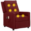vidaXL Massagestoel elektrisch stof wijnrood