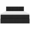 vidaXL Opbergbed met LED met matras met LED Zwart 140 x 200 cm Stof
