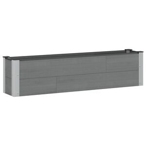 vidaXL Verhoogde plantenbak Grijs 150 x 30 x 36 cm alu.