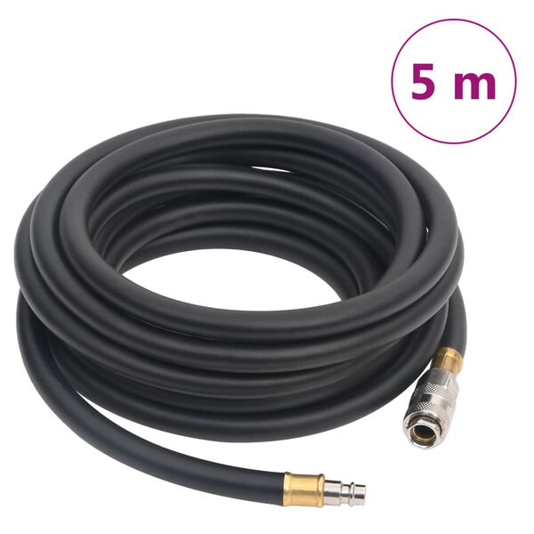 vidaXL Luchtslang hybride 0,6'' 5 m rubber en PVC zwart