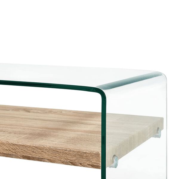 vidaXL Salontafel 98x45x31 cm gehard glas transparant