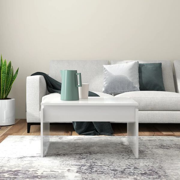 vidaXL Salontafel 68x50x38 cm bewerkt hout hoogglans wit