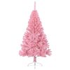 vidaXL Kunstkerstboom met standaard half 120 cm PVC roze