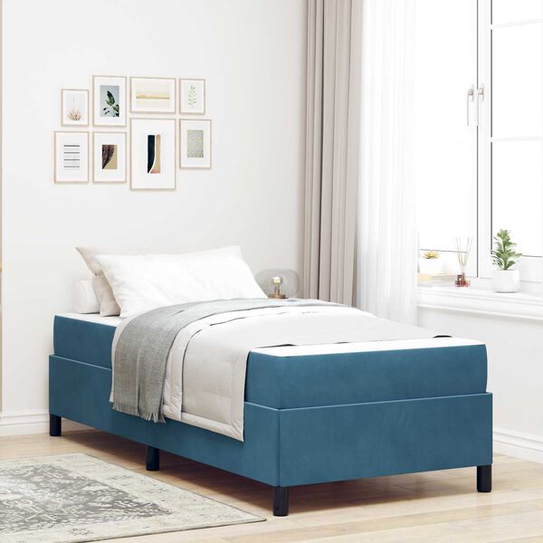 vidaXL Bedframe met matras Donkerblauw 90 x 190 cm Stof