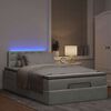 vidaXL Bed poef met matras en LED's 120x190 cm fluweel lichtgrijs