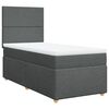 vidaXL Boxspring met matras stof donkergrijs 90x200 cm