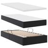 vidaXL Opbergbed met LED met matras met LED Zwart 90 x 190 cm Nep Leer