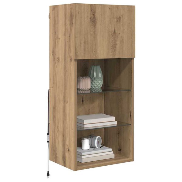 vidaXL Wandgemonteerde TV-kasten 2 pcs Artisan Eiken 40,5 x 30 x 90 cm