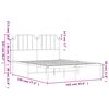 vidaXL Bedframe met hoofdbord metaal wit 135x190 cm