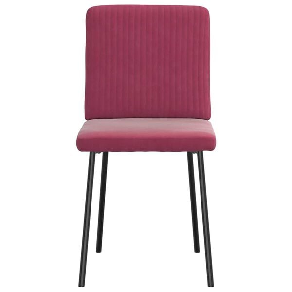 vidaXL Eetkamerstoelen 6 st fluweel wijnrood