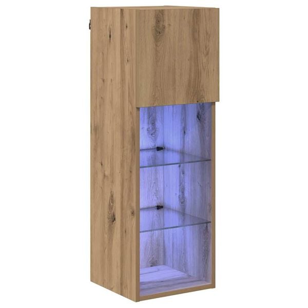 vidaXL Wandgemonteerd tv-meubel Artisan Eiken 30,5 x 30 x 90 cm