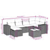 vidaXL 7-delige Loungeset met kussens poly rattan bruin