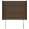 vidaXL Hoofdbord met randen 103x16x118/128 cm stof donkerbruin