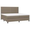 vidaXL Boxspring met matras stof taupe 200x200 cm